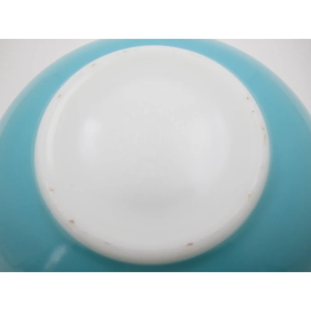 Vtg Pyrex Butterprint Turquoise 444 Cinderella Mixing Bowl 4 Qt Amish Print